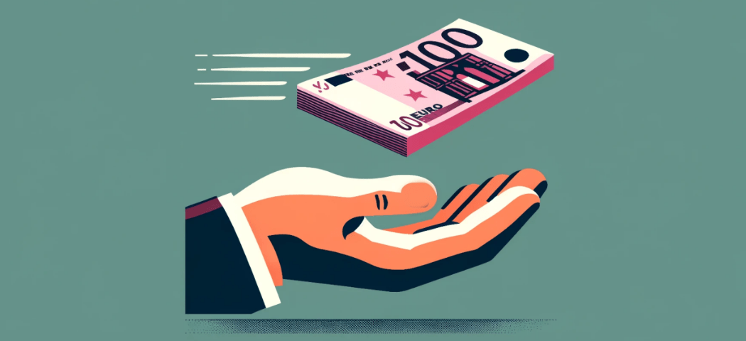 Illustration d'une main recevant de l'argent